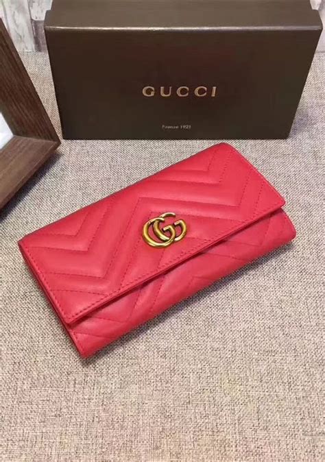 gucci red continental wallet|Gucci marmont wallet pink.